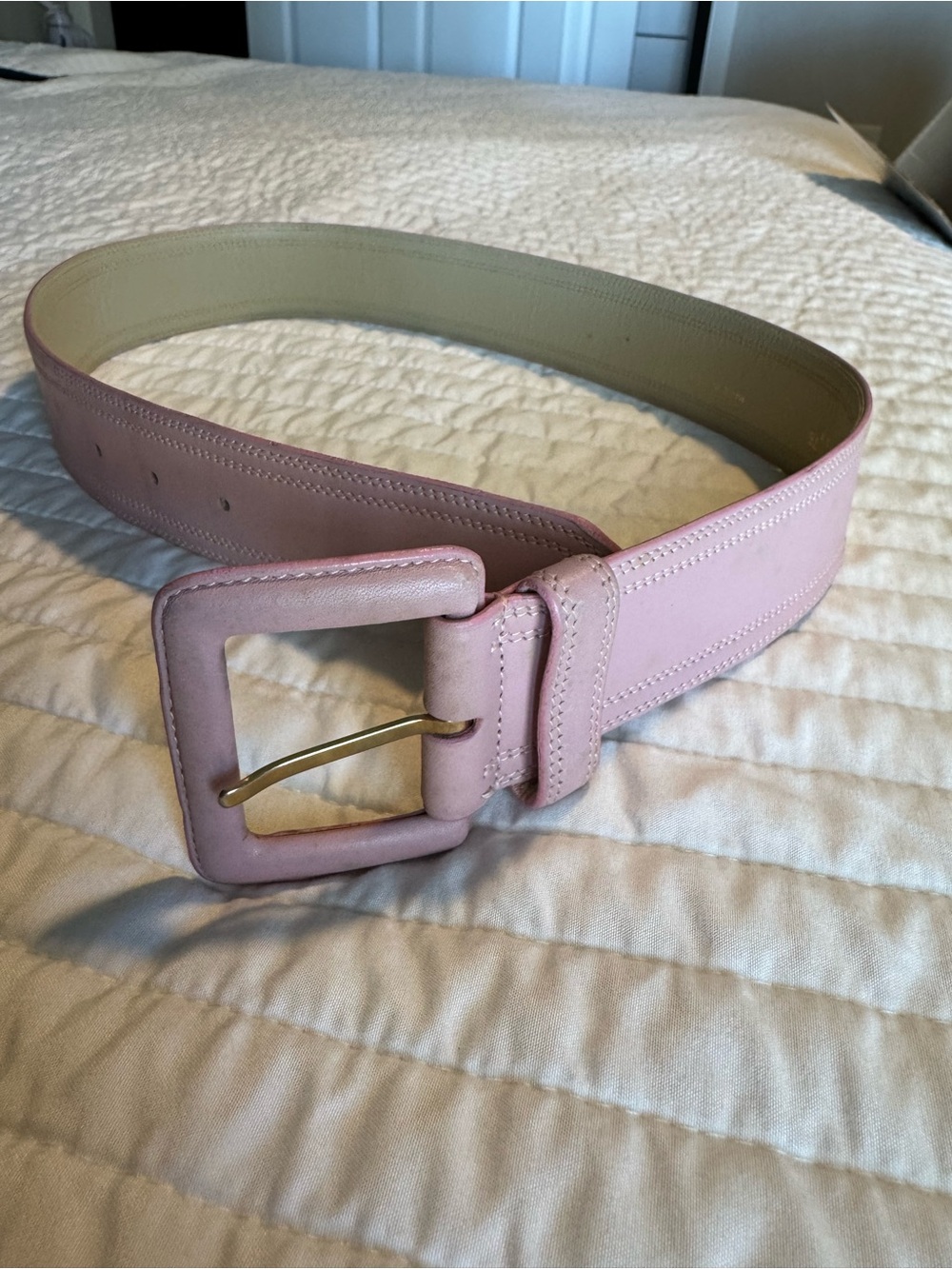 Valentino Garavani Pink Wide Leather Belt Size 75 Made in Italy